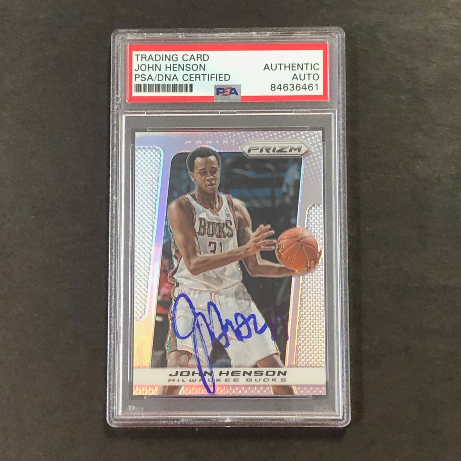 2012-13 Panini Silver Prizm #66 John Henson Signed Card AUTO PSA Slabbed