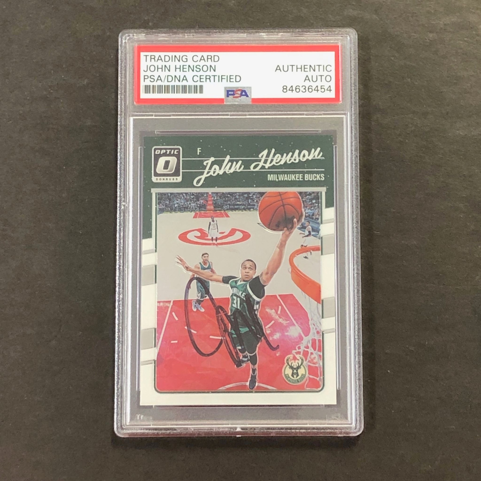 2016-17 Donruss Basketball #9 John Henson Signed Card AUTO PSA Slabbed Bucks