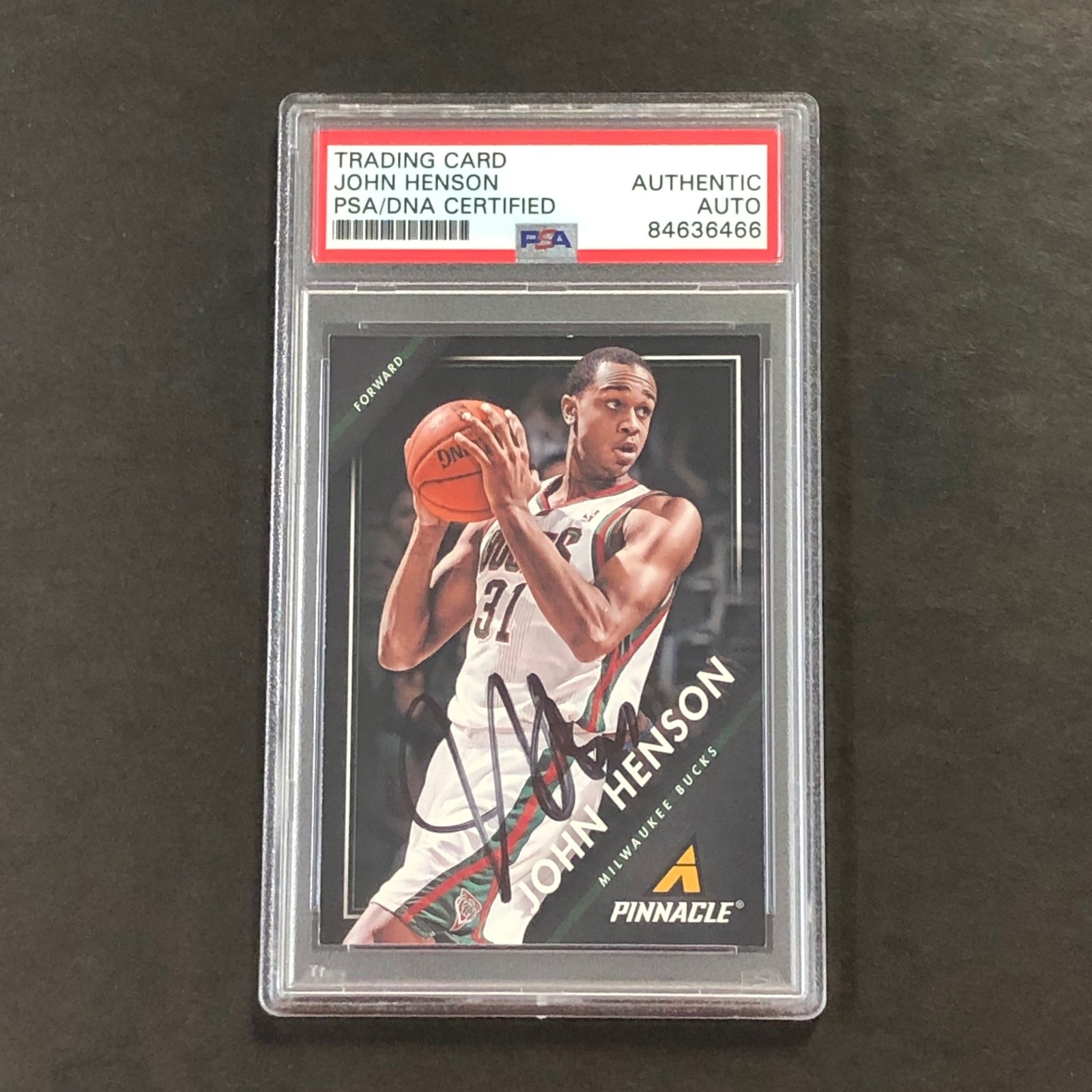 2013-14 Panini Pinnacle #174 John Henson Signed Card AUTO PSA Slabbed Bucks