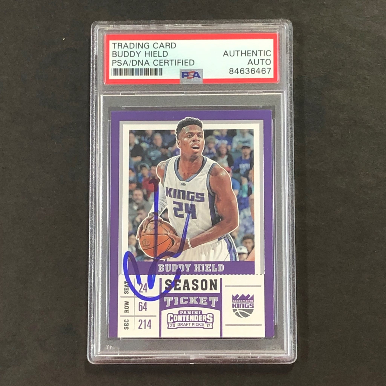 2016-17 Panini Contenders #6 Buddy Hield Signed Card AUTO PSA Slabbed RC Pelican