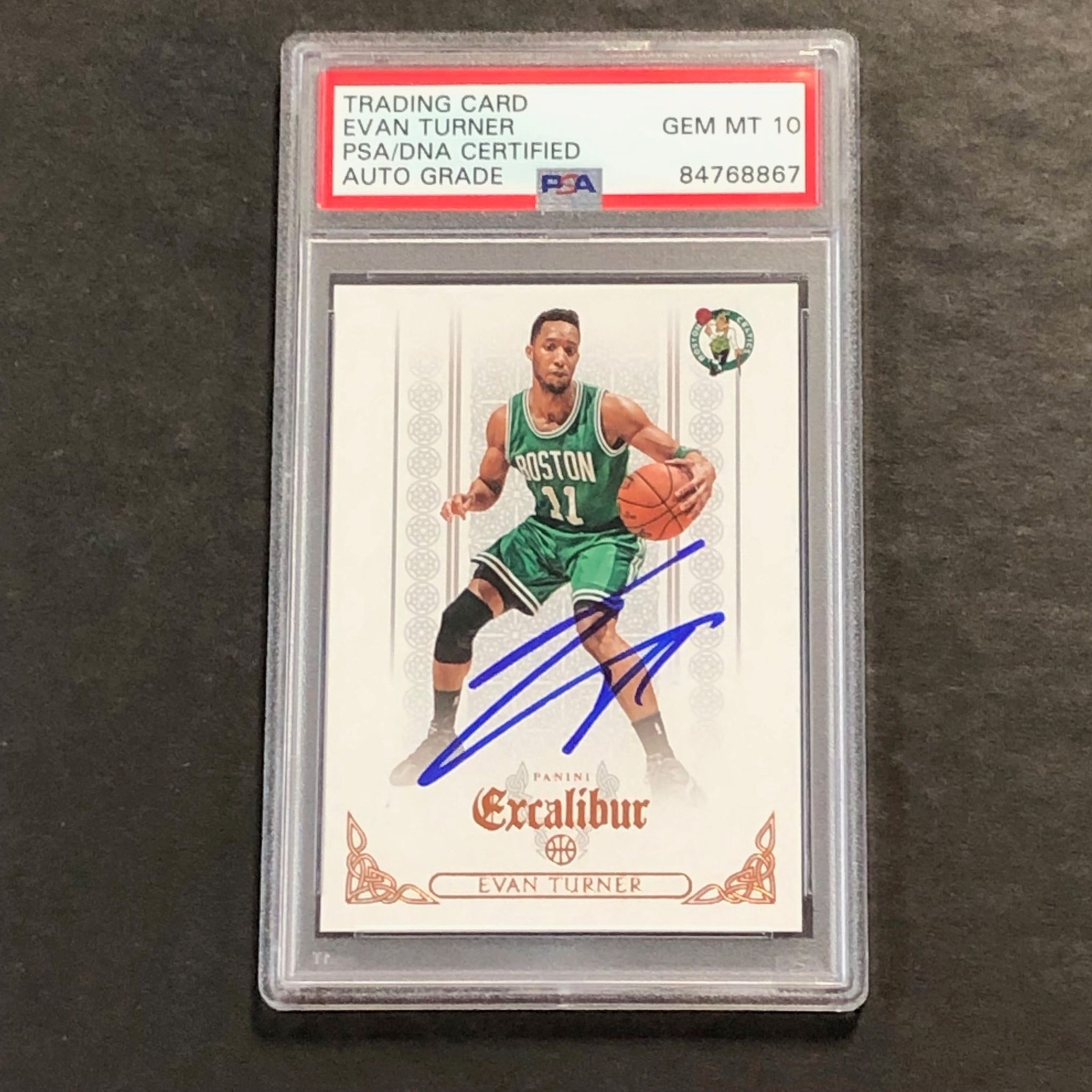 2014-15 Panini Excalibur #134 Evan Turner Signed Card AUTO 10 PSA Slabbed Celtic