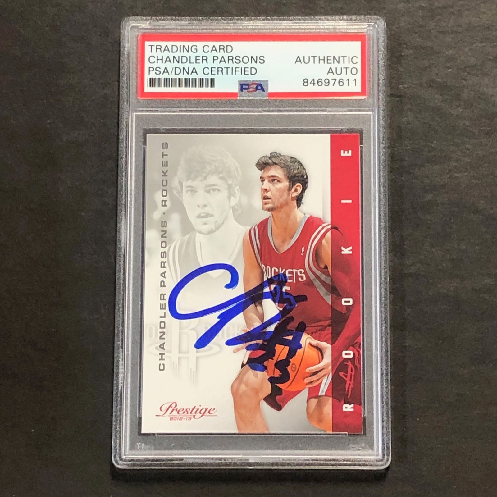 2012-13 Panini Prestige #160 Chandler Parsons Signed Card AUTO PSA Slabbed Rocke
