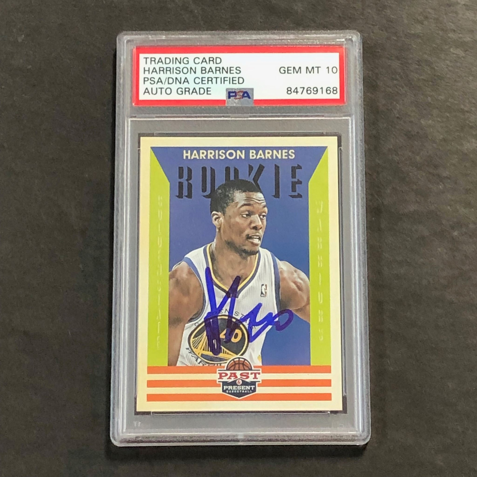 2012-13 Panini Past & Present #195 Harrison Barnes Signed Card AUTO 10 PSA Slabb