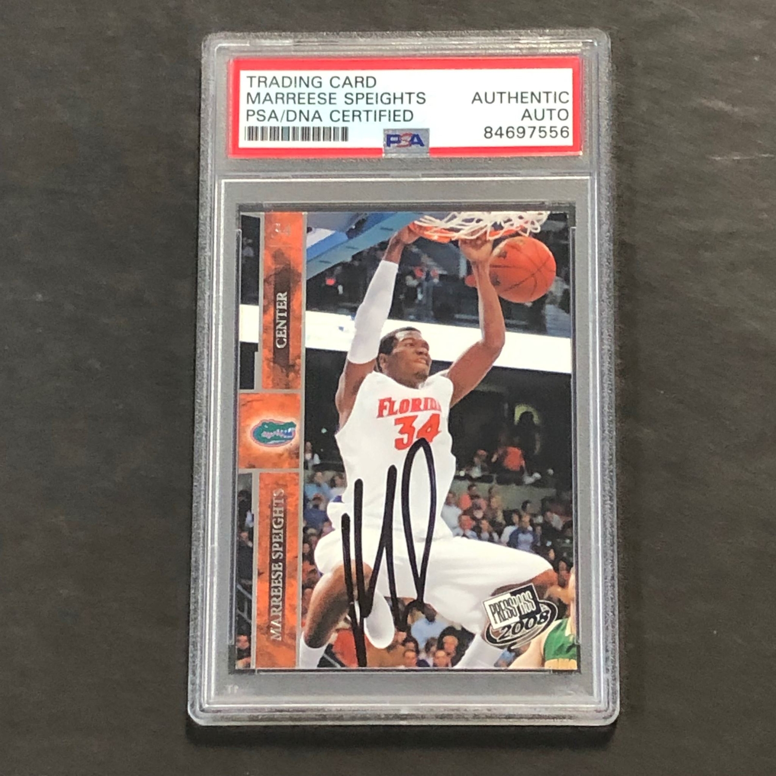 2007-08 PressPress Basketball #31 MARREESE SPEIGHTS Signed Card PSA Slabbed RC F