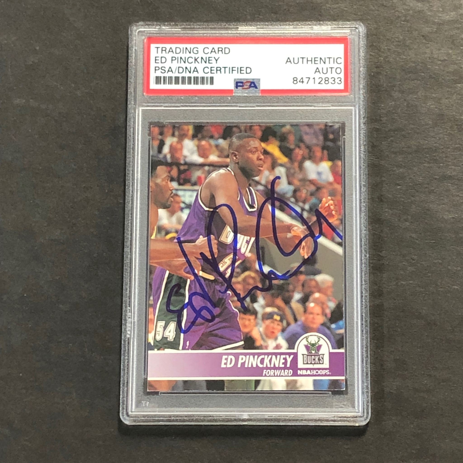 1994-95 NBA Hoops #348 Ed Pinckney Signed Card PSA Slabbed Bucks