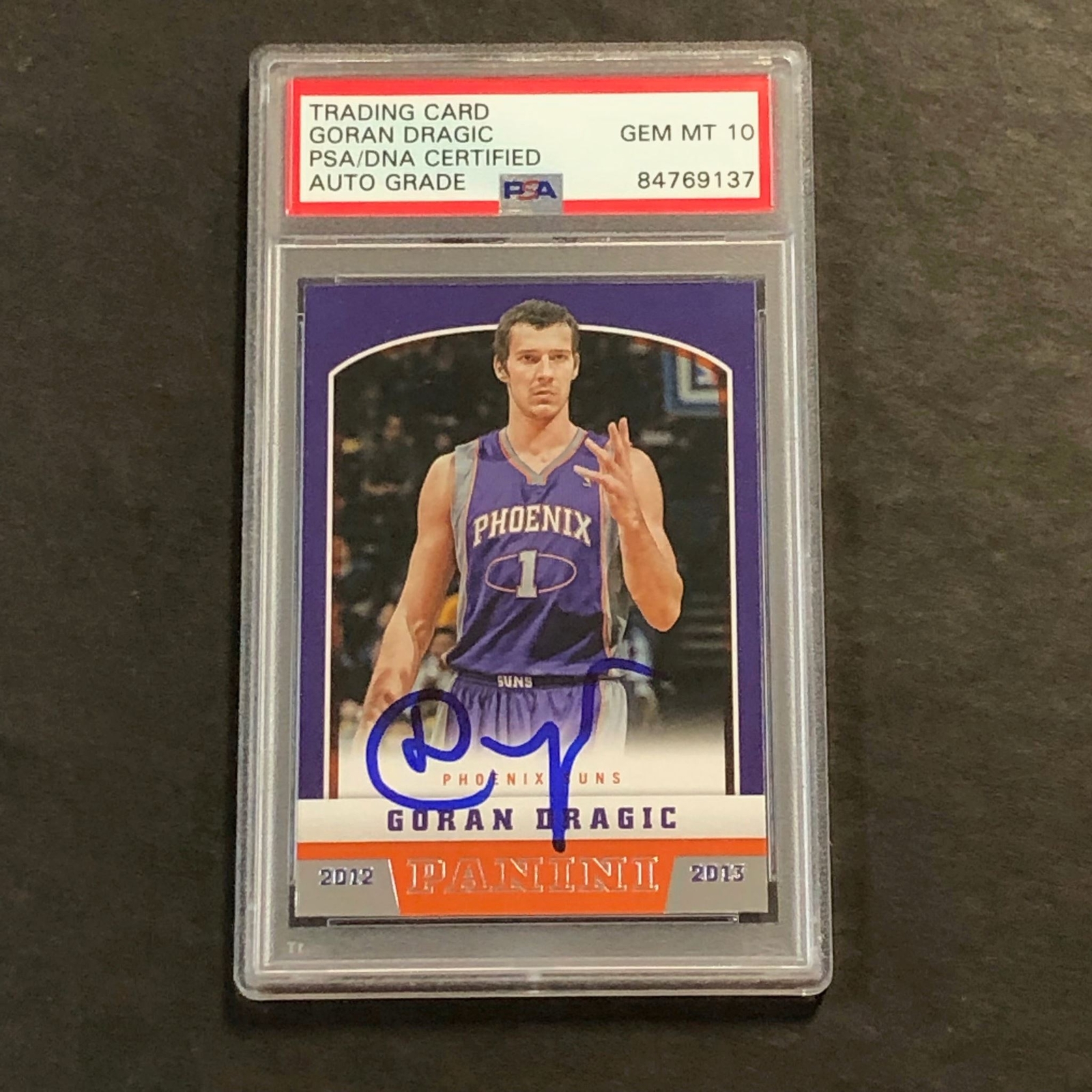 2012-13 Panini Basketball #66 Goran Dragic Signed Card AUTO 10 PSA/DNA Slabbed S