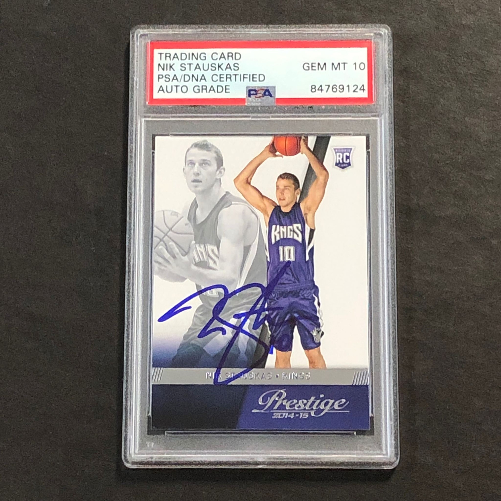 2014-15 Panini Prestige #168 Nik Stauskas Signed Card AUTO 10 PSA Slabbed RC Kin