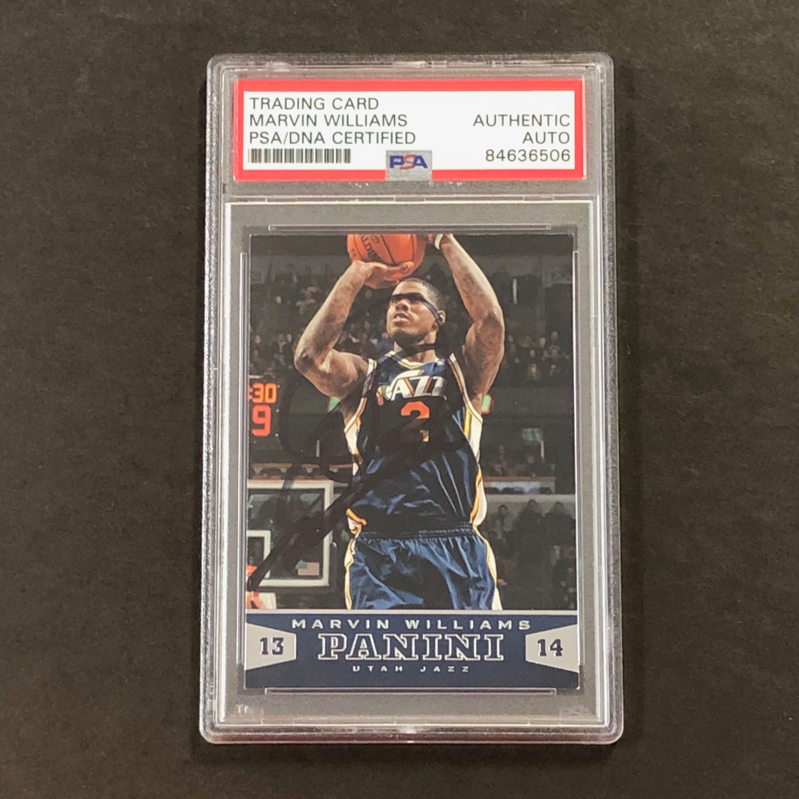 2013-14 Panini Basketball #44 Marvin Williams Signed AUTO PSA Slabbed Jazz