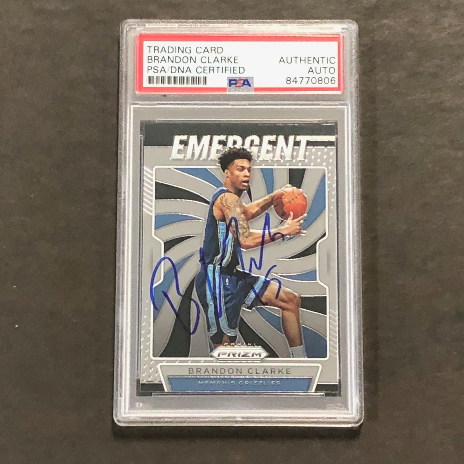 2019-20 Panini Prizm Emergent #28 Brandon Clarke Signed Card AUTO PSA Slabbed RC