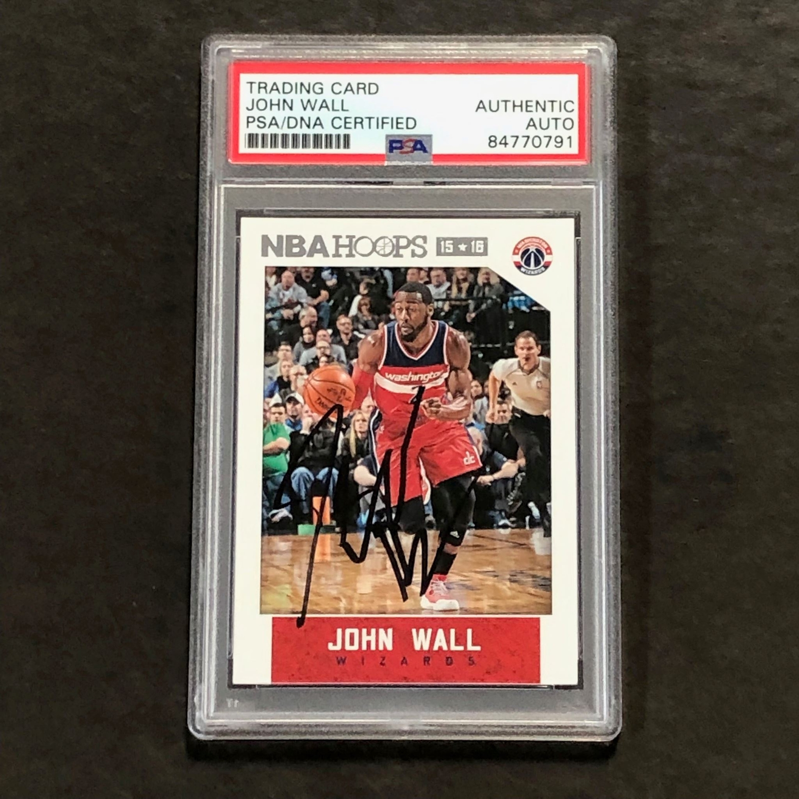 2015-16 NBA Hoops #203 John Wall Signed Card AUTO PSA Slabbed Wizards