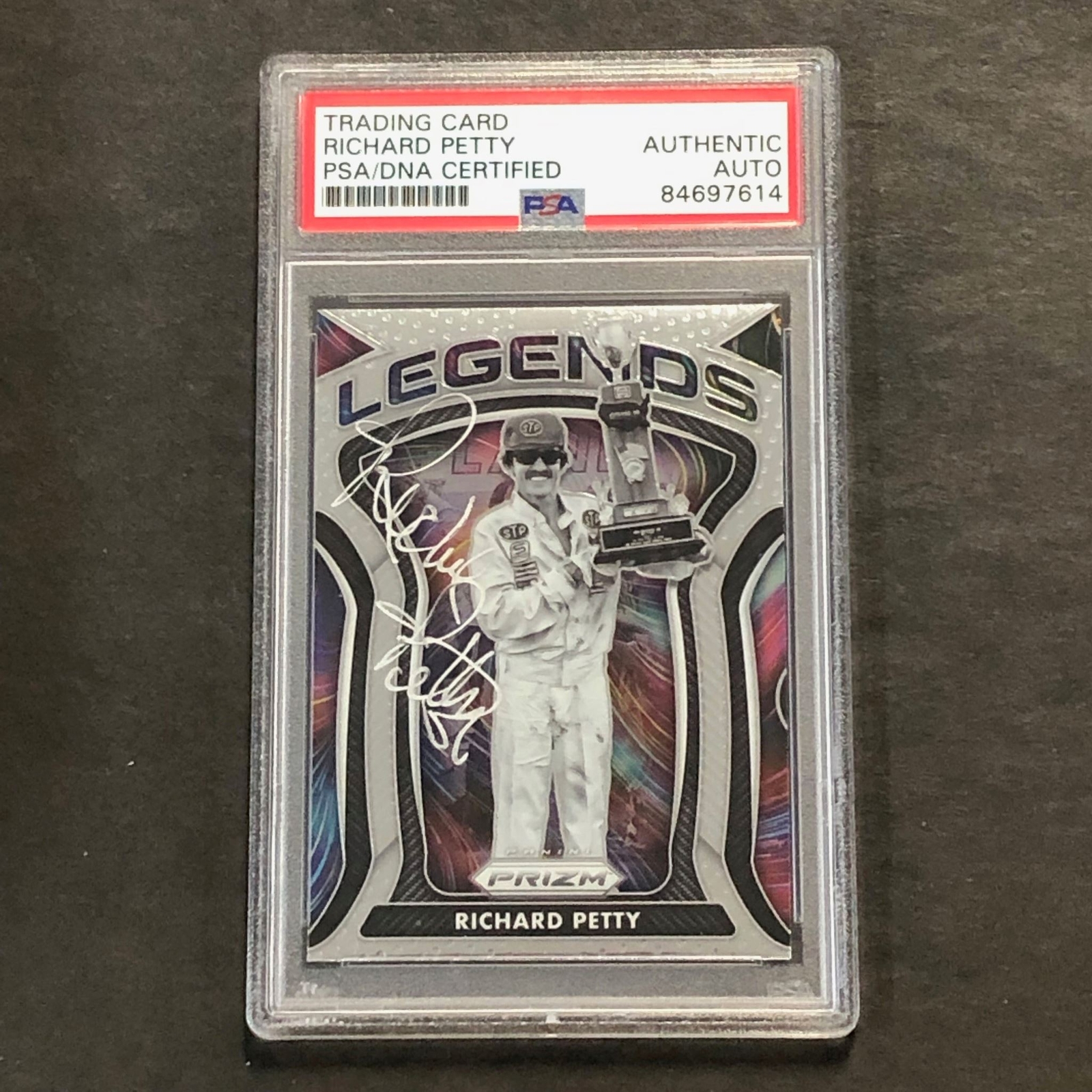 2021 Panini Prizm Racing Legends #82 Richard Petty Signed Card AUTO PSA Slabbed