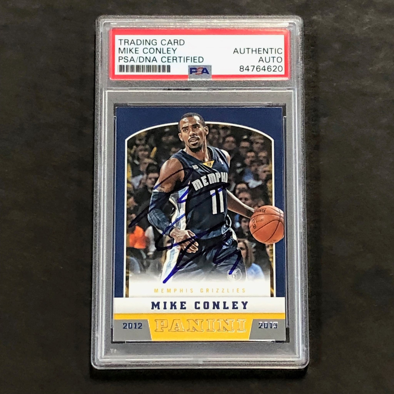 2012-13 Panini Basketball #120 Mike Conley signed Auto Card PSA/DNA Slabbed Griz