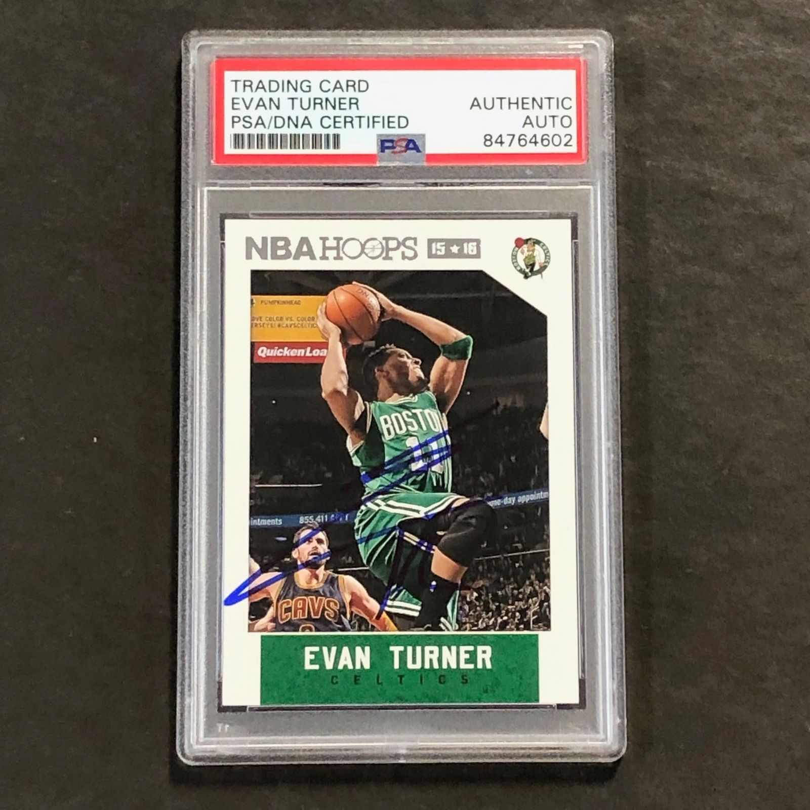 2015-16 NBA Hoops #21 Evan Turner Signed Card AUTO PSA Slabbed Celtics