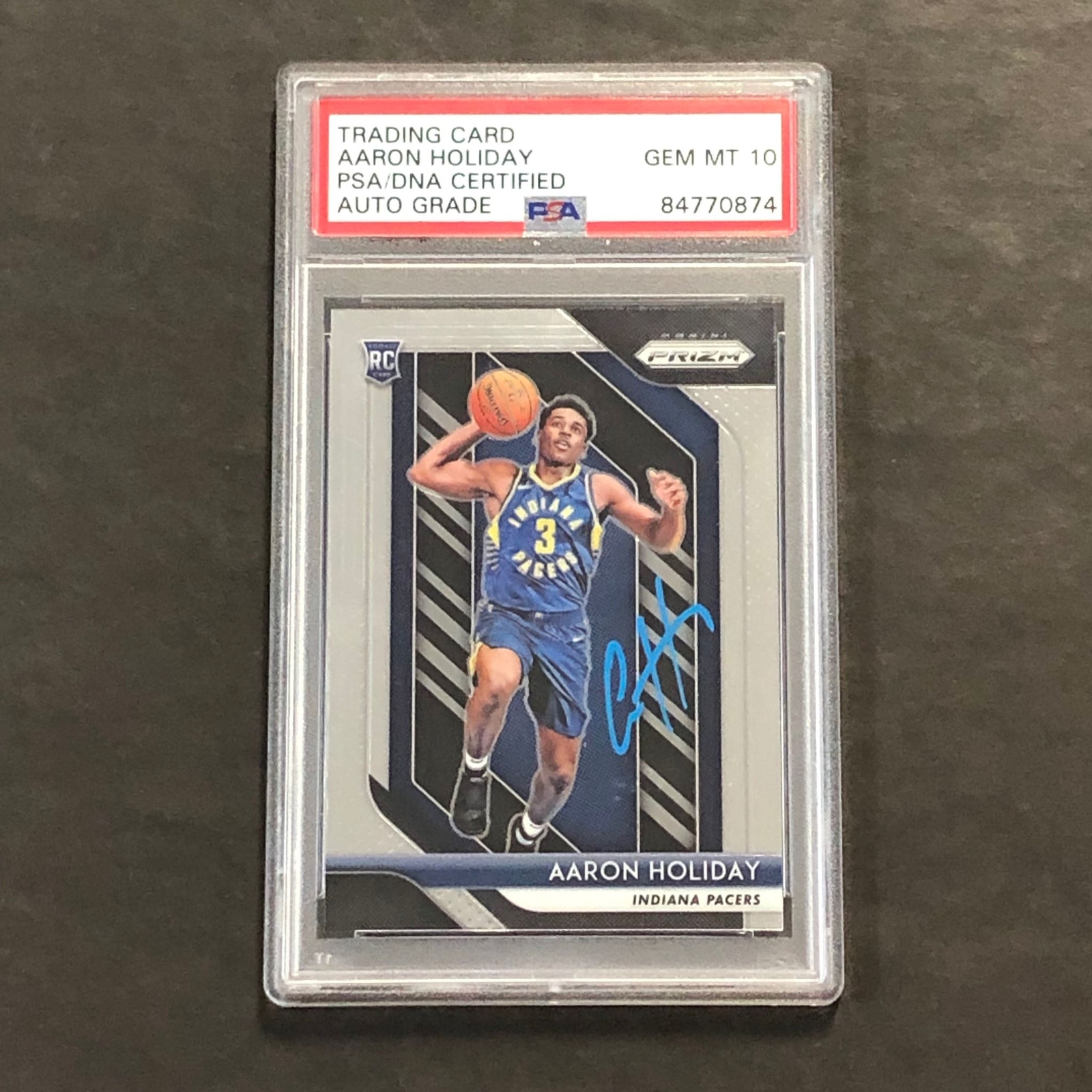 2018-19 Panini Prizm #114 Aaron Holiday Signed Rookie Card AUTO 10 PSA Slabbed R
