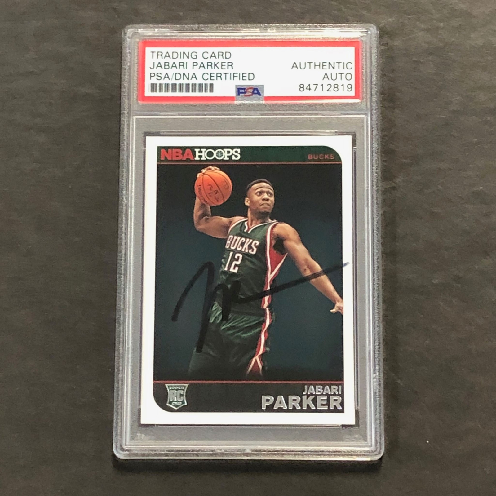 2014-15 NBA Hoops #262 JABARI PARKER Signed Card AUTO PSA Slabbed RC Bucks