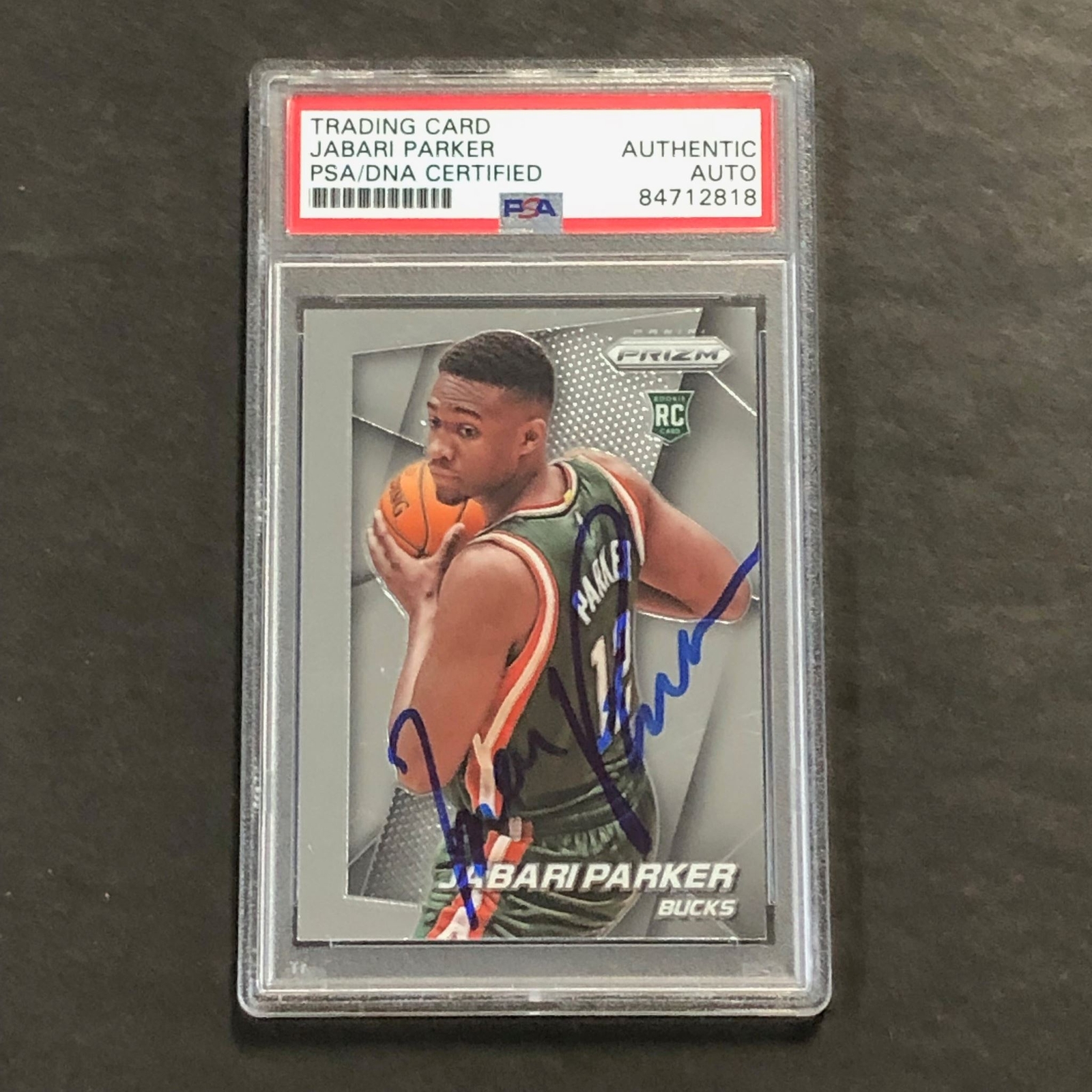 2014-15 PANINI Prizm #252 JABARI PARKER Signed Card AUTO PSA Slabbed RC Bucks