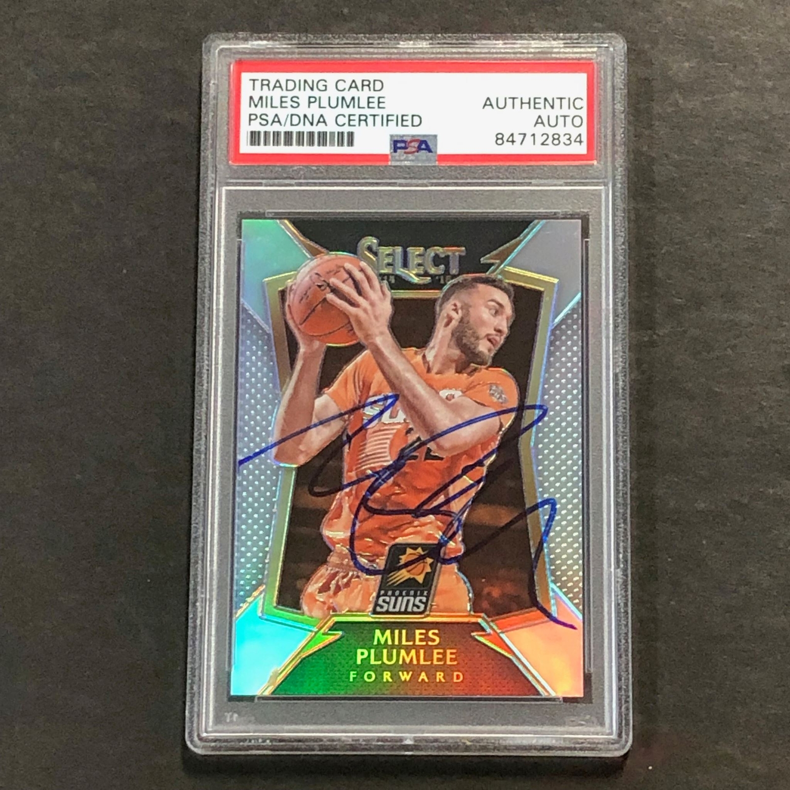2014-15 Panini Select #27 Miles Plumlee Signed Card AUTO PSA Slabbed Suns