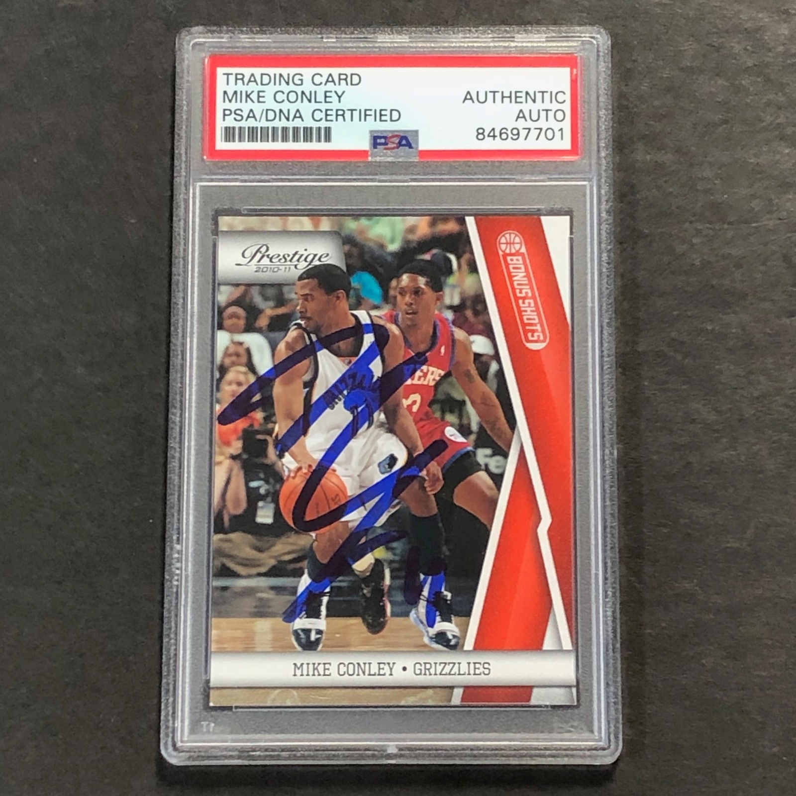 2010-11 Panini Prestige #54 Mike Conley signed Auto Card PSA/DNA Slabbed Grizzli