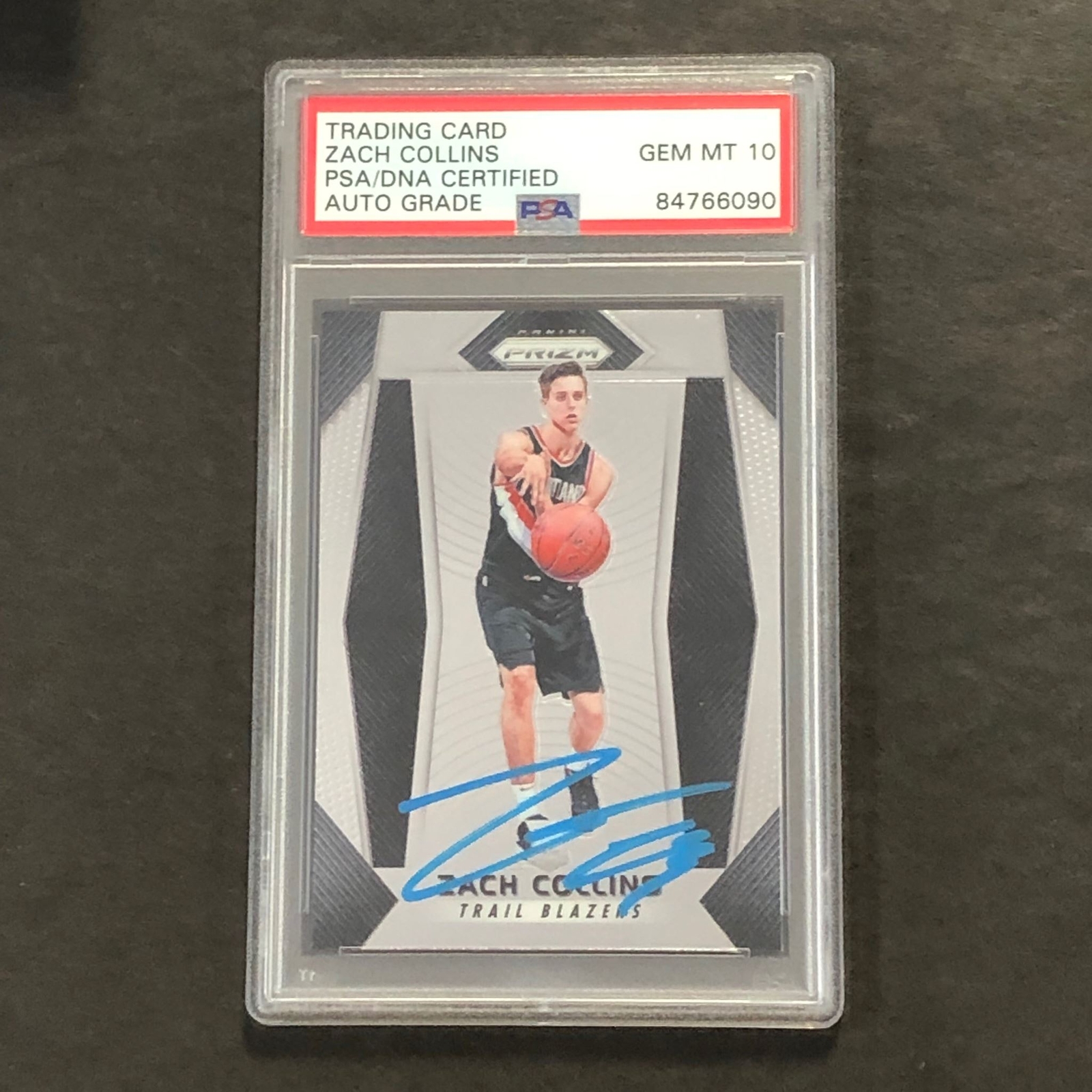 2017-18 Panini Prizm #144 ZACH COLLINS Signed Card AUTO 10 PSA Slabbed RC Blazer