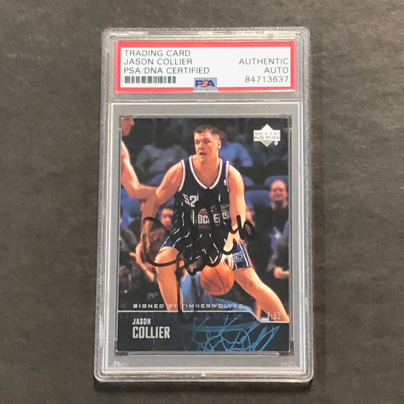 2003-04 Upper Deck #89 Jason Collier Signed Card AUTO PSA Slabbed Minnesota Timb