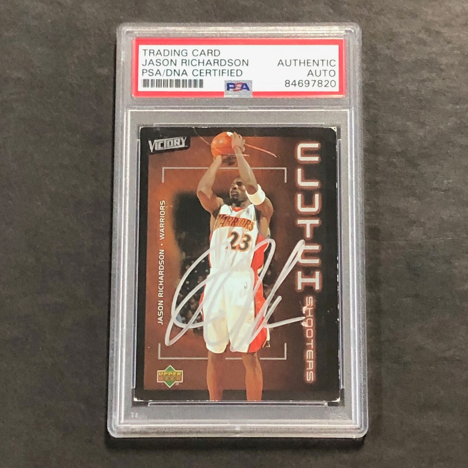 2003-04 Upper Deck Victory #172 Jason Richardson Signed Card AUTO PSA Slabbed Wa