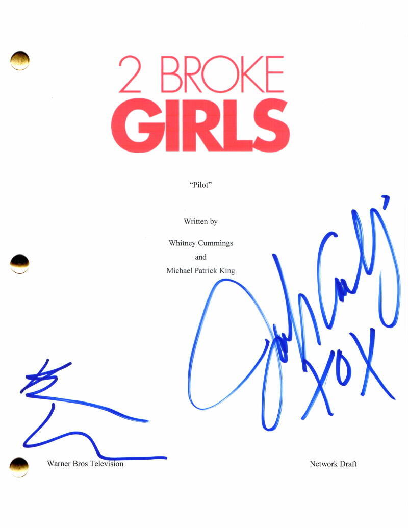 BETH BEHRS & JENNIFER COOLIDGE SIGNED AUTOGRAPH 2 BROKE GIRLS FULL PILOT SCRIPT COLLECTIBLE MEMORABILIA