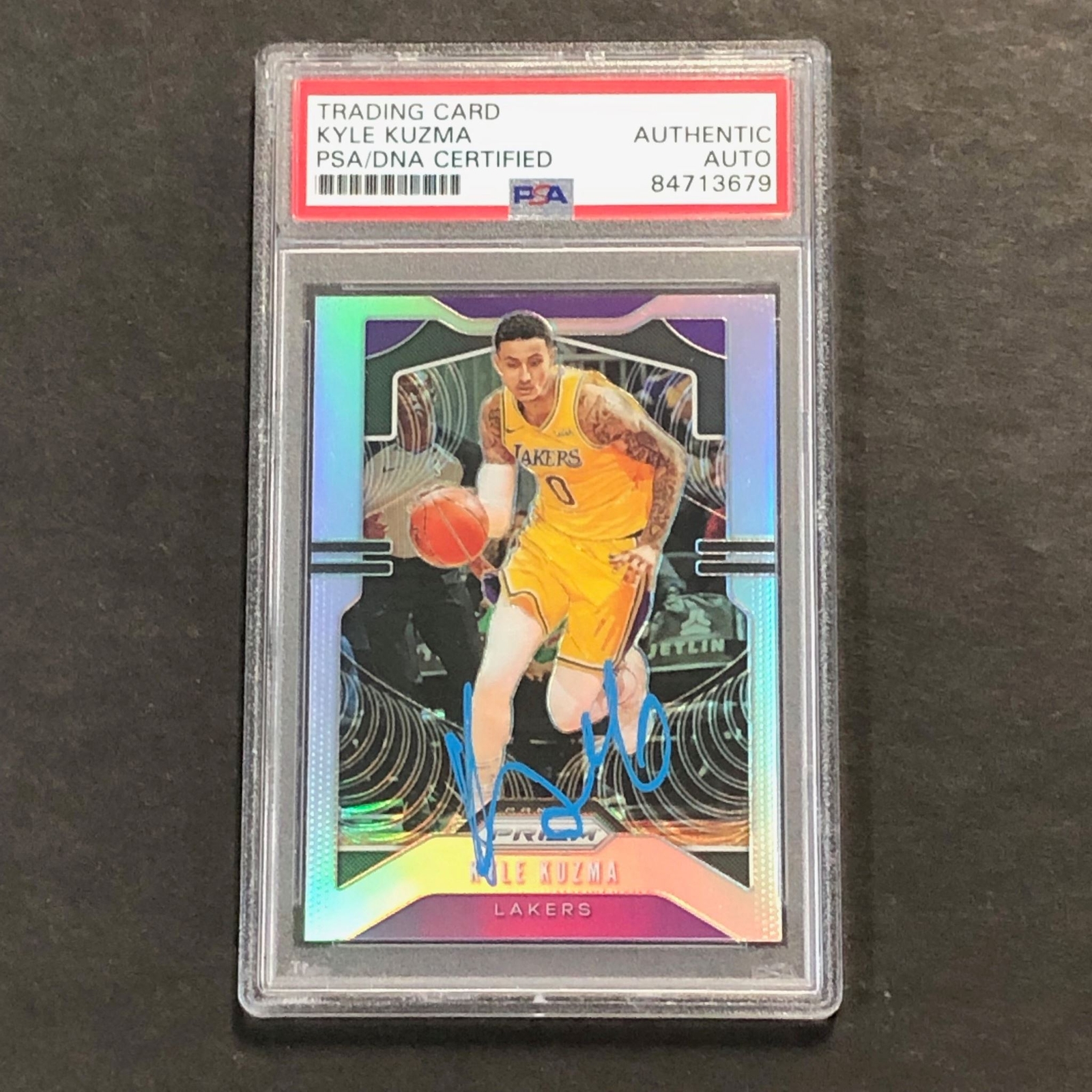 2019-20 Panini Prizm #130 Kyle Kuzma Signed Card Auto PSA Slabbed Lakers
