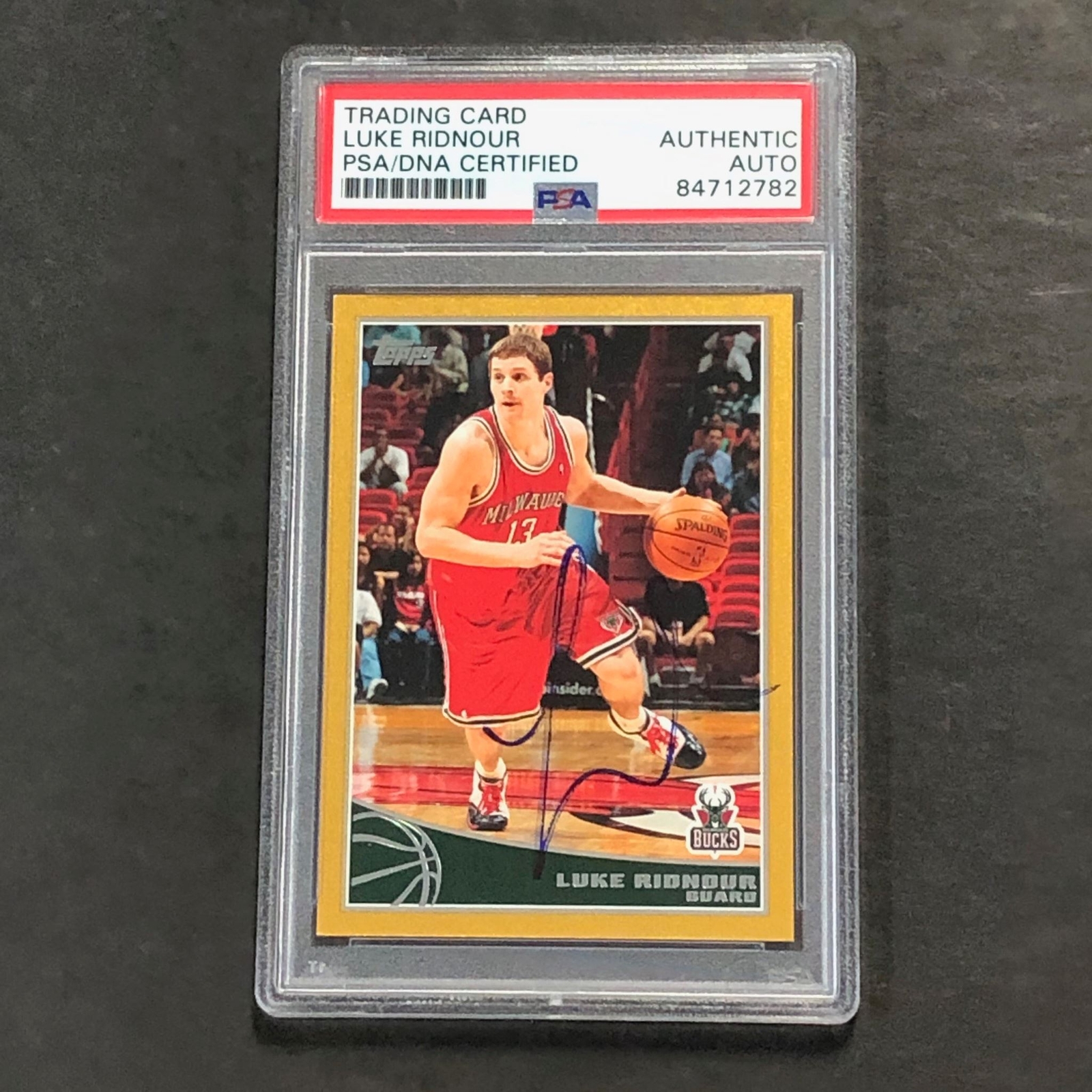 2009-10 Topps #157 Luke Ridnour Signed Card AUTO PSA Slabbed Bucks
