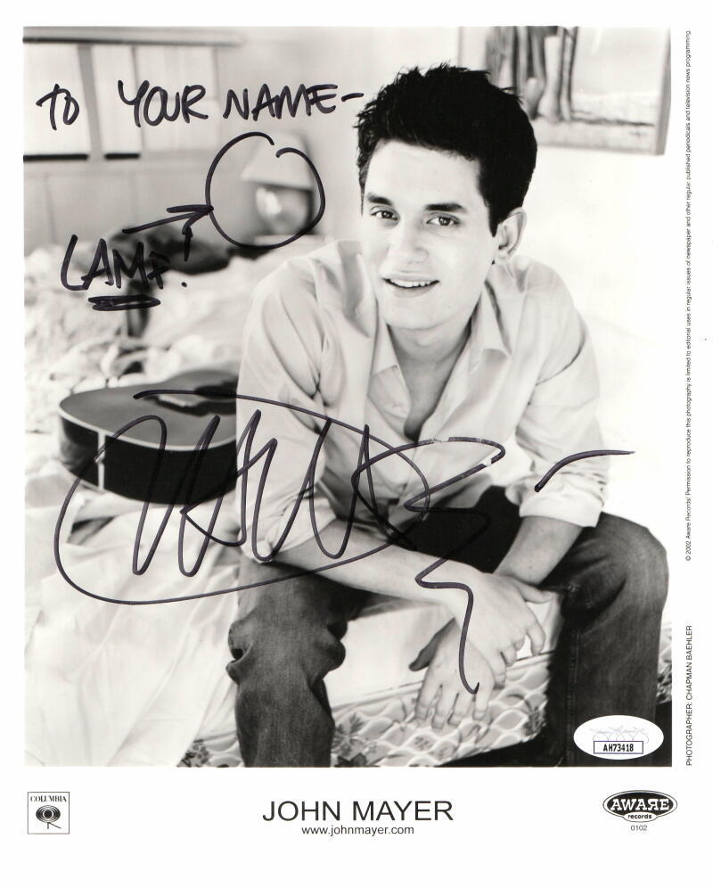 John Mayer Signed Autograph 8x10 Photo - Room for Squares Funny Inscription JSA
