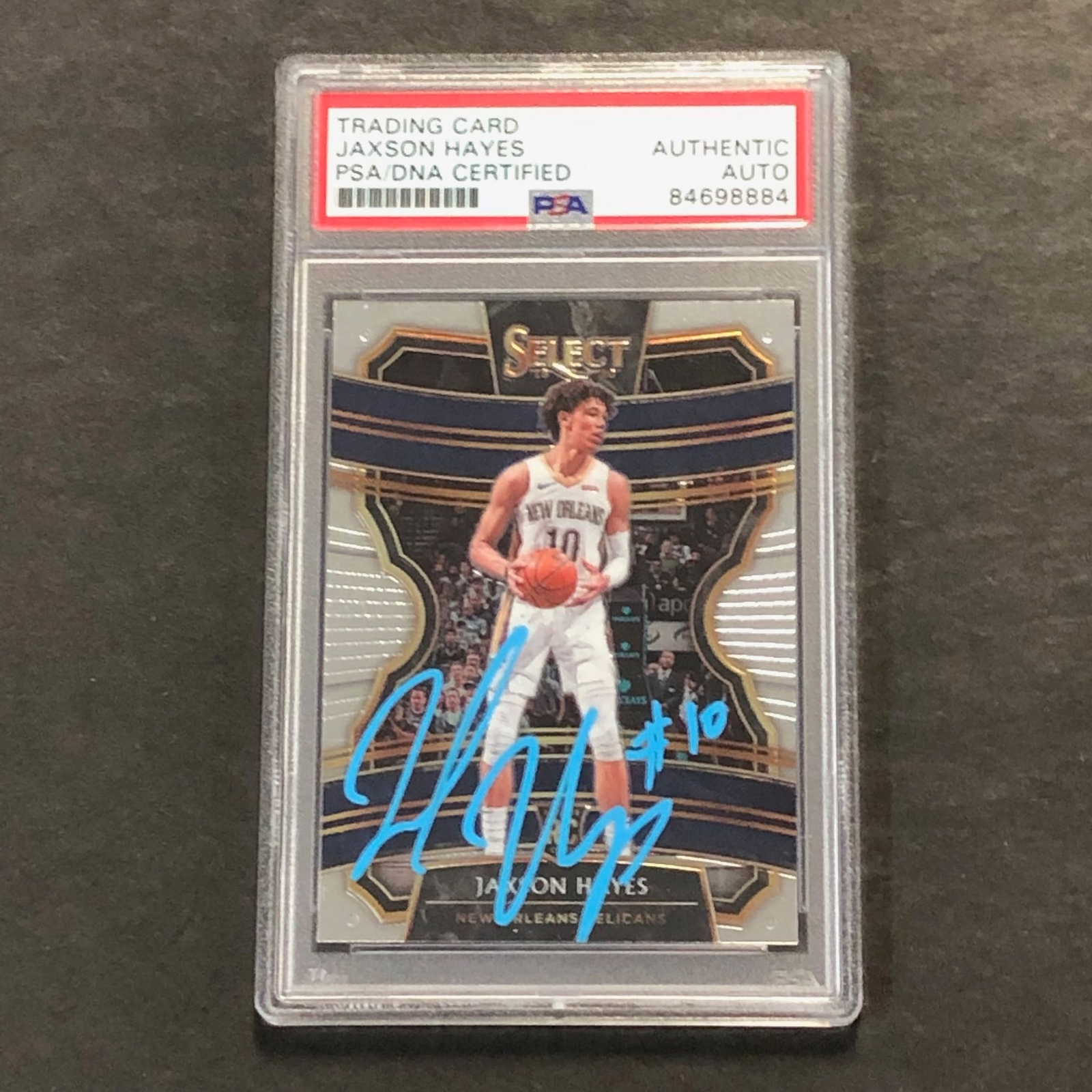 2019-20 Select Basketball Panini #34 Jaxson Hayes Signed Card PSA Slabbed RC Pel
