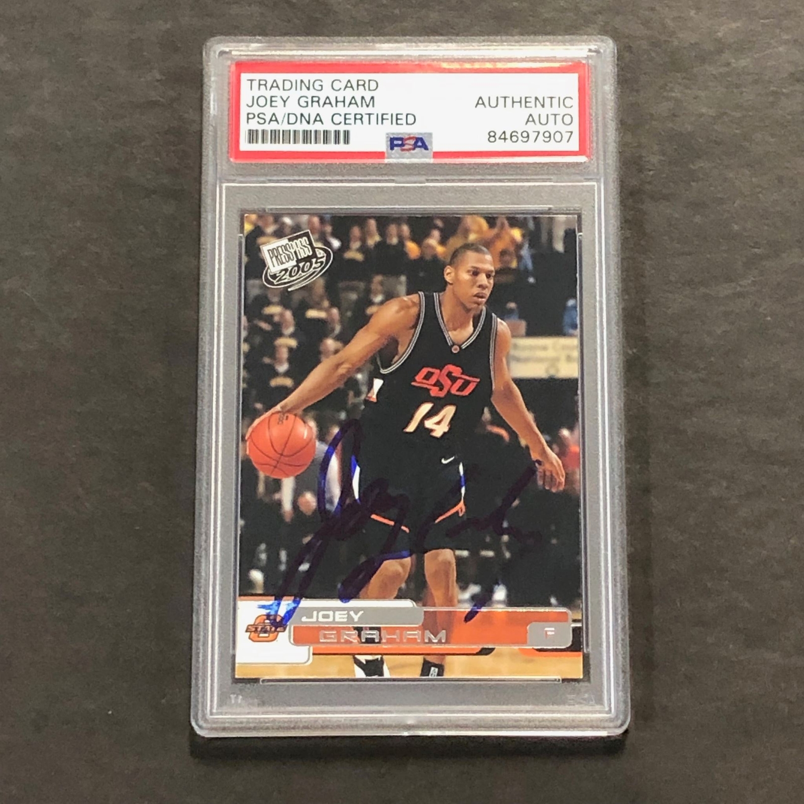 2004-05 PressPass #14 Joey Graham Signed Card PSA Slab
