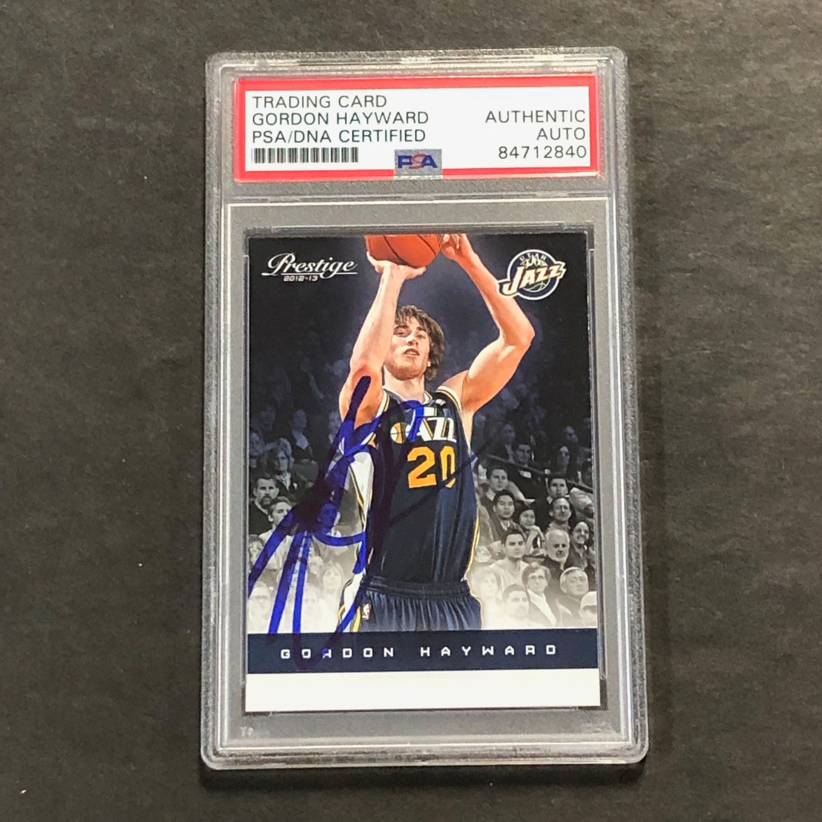2012-13 Panini Prestige #65 Gordon Hayward Signed AUTO PSA Slabbed Jazz
