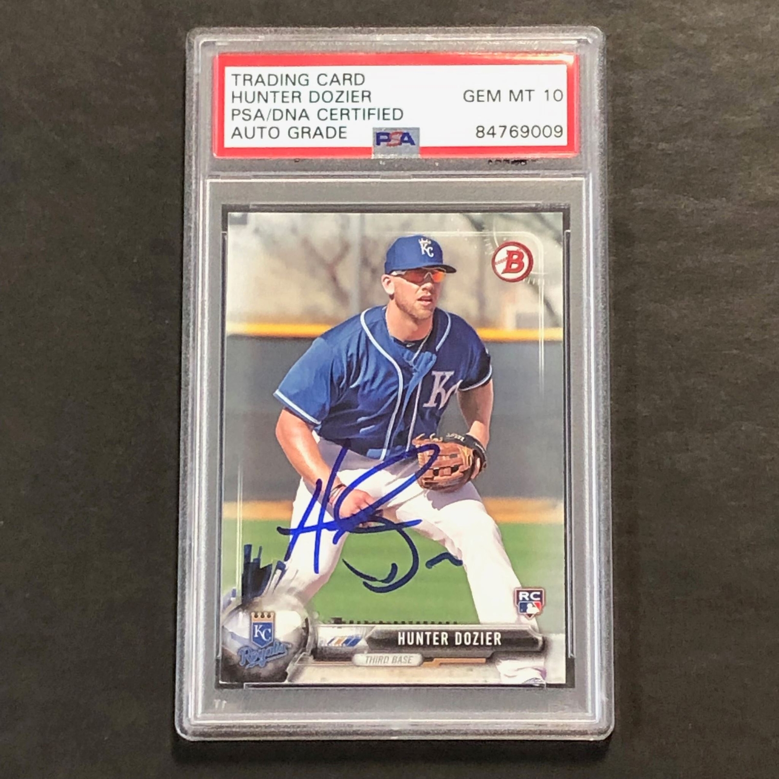2016-17 Topps Bowman #63 HUNTER DOZIER Signed Card Auto Grade 10 PSA Slabbed RC
