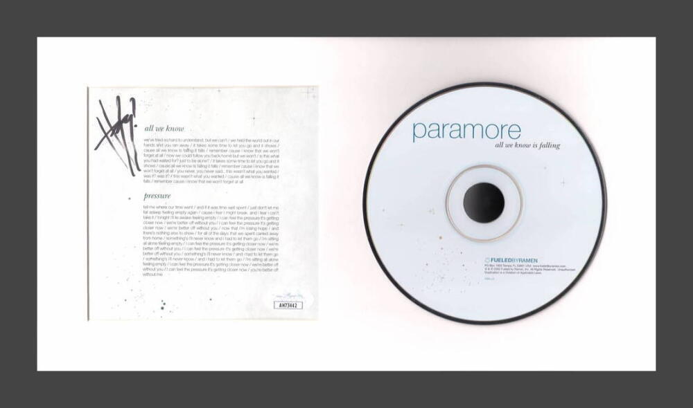 Hayley Williams Paramore Signed Autograph All We Know is Falling CD Display JSA
