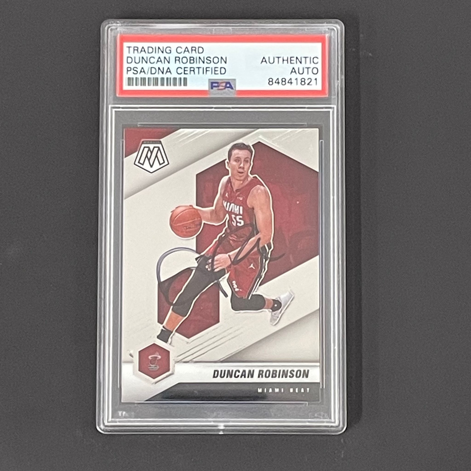 2020-21 Panini Mosaic #28 Duncan Robinson Signed Card AUTO PSA Slabbed Heat
