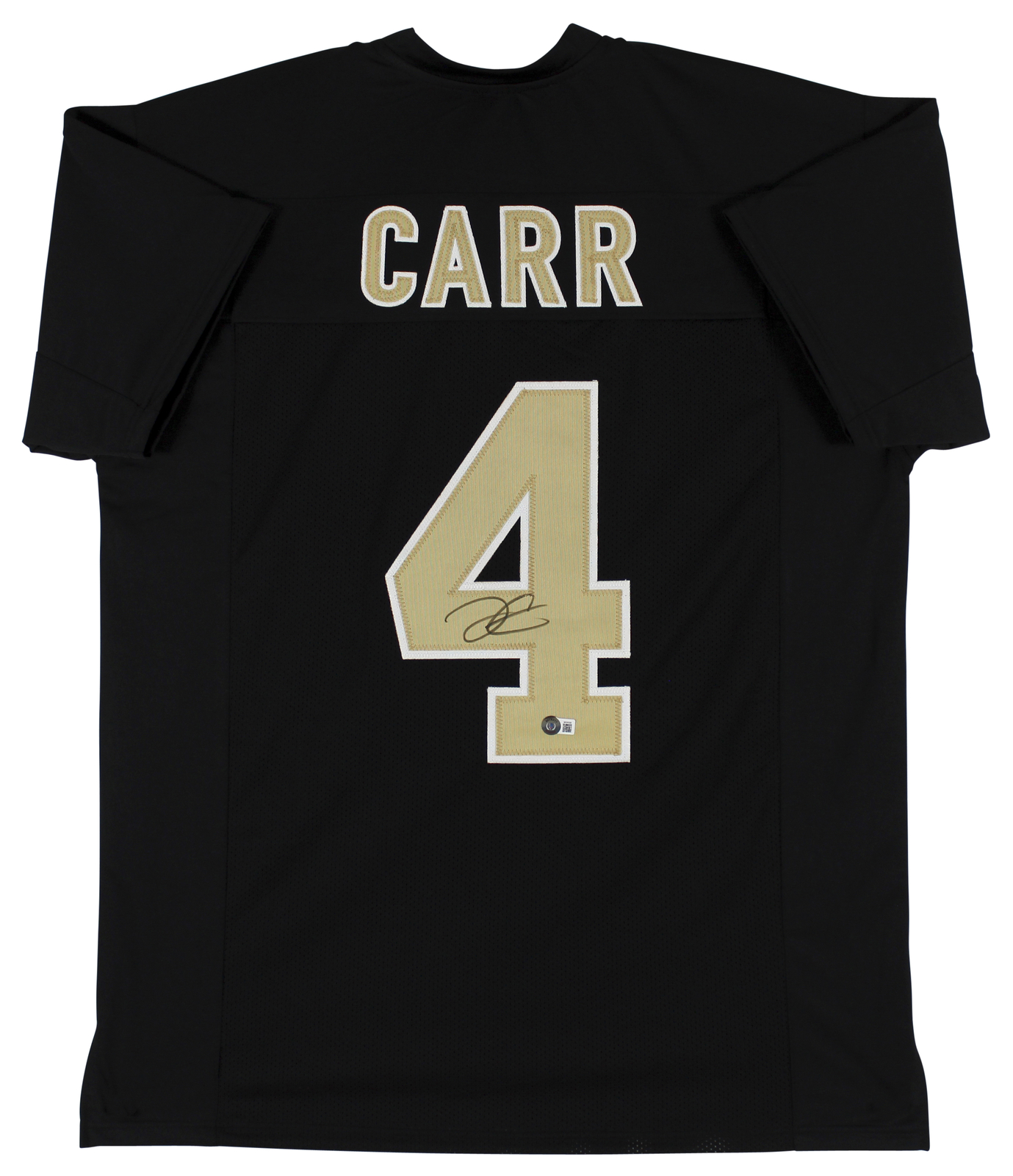 Derek Carr Authentic Signed Black Pro Style Jersey Autographed BAS Witnessed
