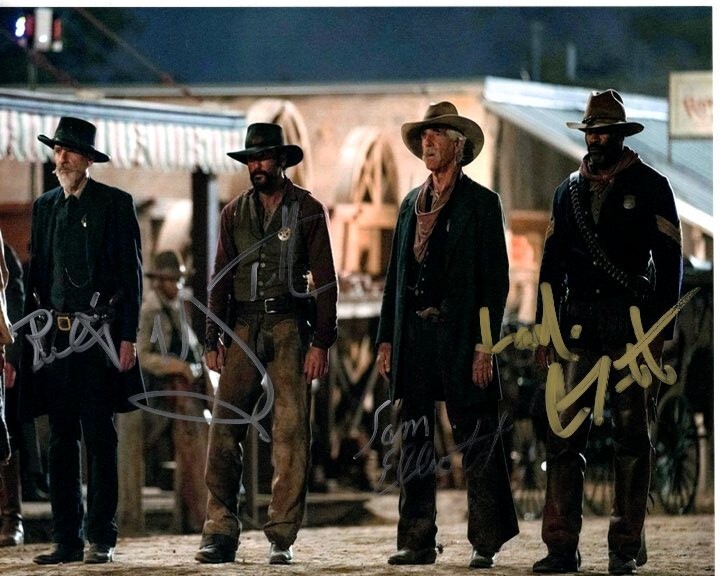 TIM MCGRAW SAM ELLIOTT + 2 Signed 8x10 YELLOWSTONE 1883 Photo w/ Hologram COA