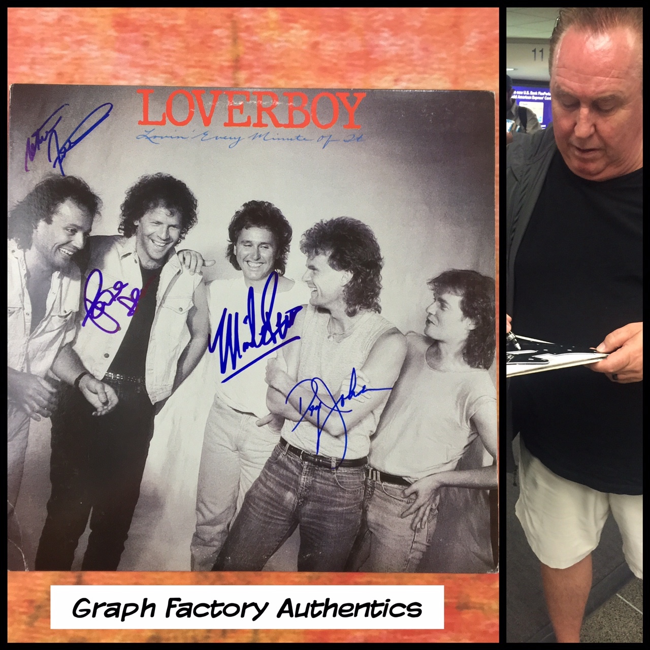 GFA Lovin' Every Minute Of It * LOVERBOY * Signed Record Album AD3 PROOF COA