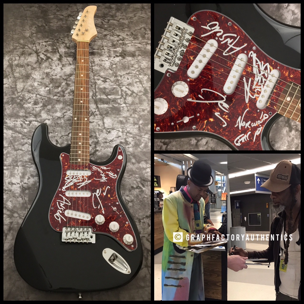 GFA Angelo Moore x4 Band * FISHBONE * Signed Electric Guitar PROOF AD1 COA