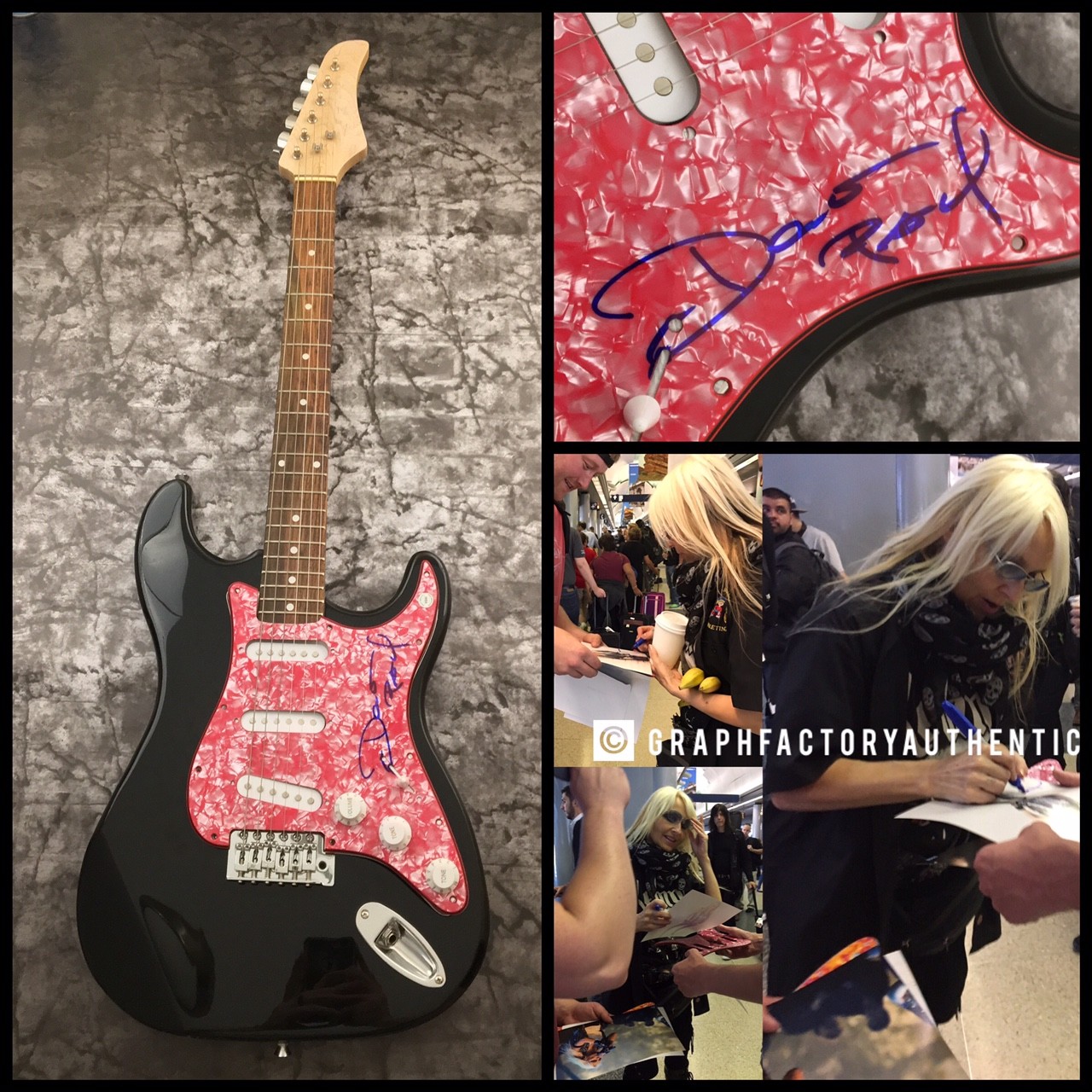 GFA Warlock Sexy Rock Singer * DORO * Signed Autograph Electric Guitar AD1 COA