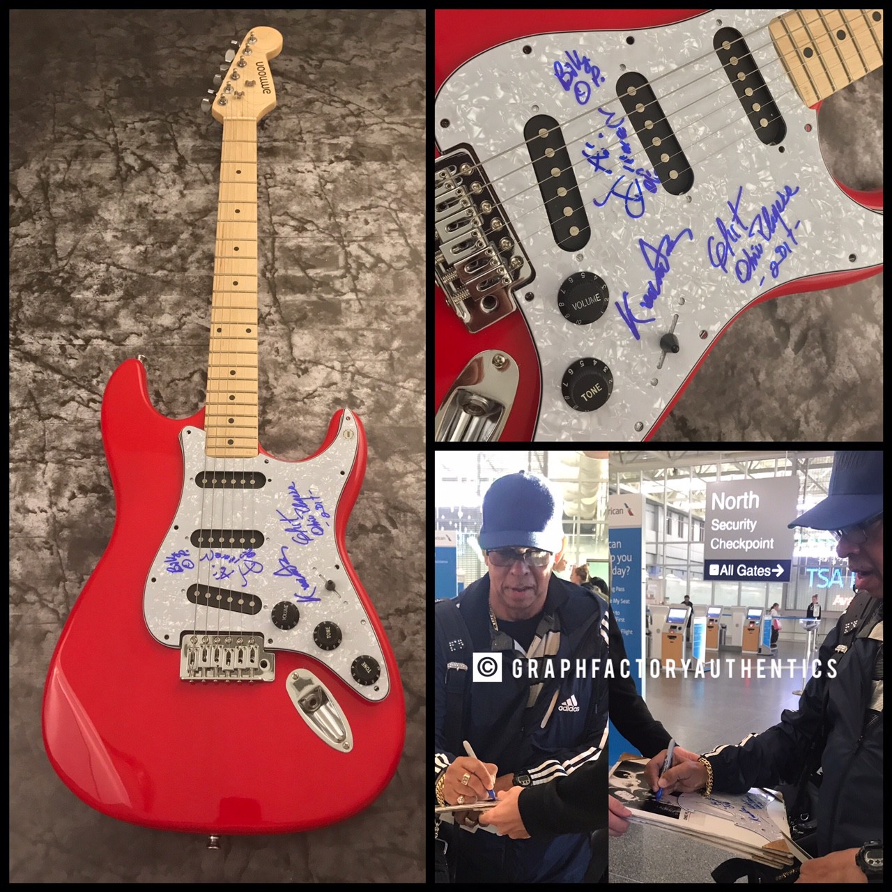 GFA Diamond Kuumba x4 Band * OHIO PLAYERS * Signed Electric Guitar AD1 COA