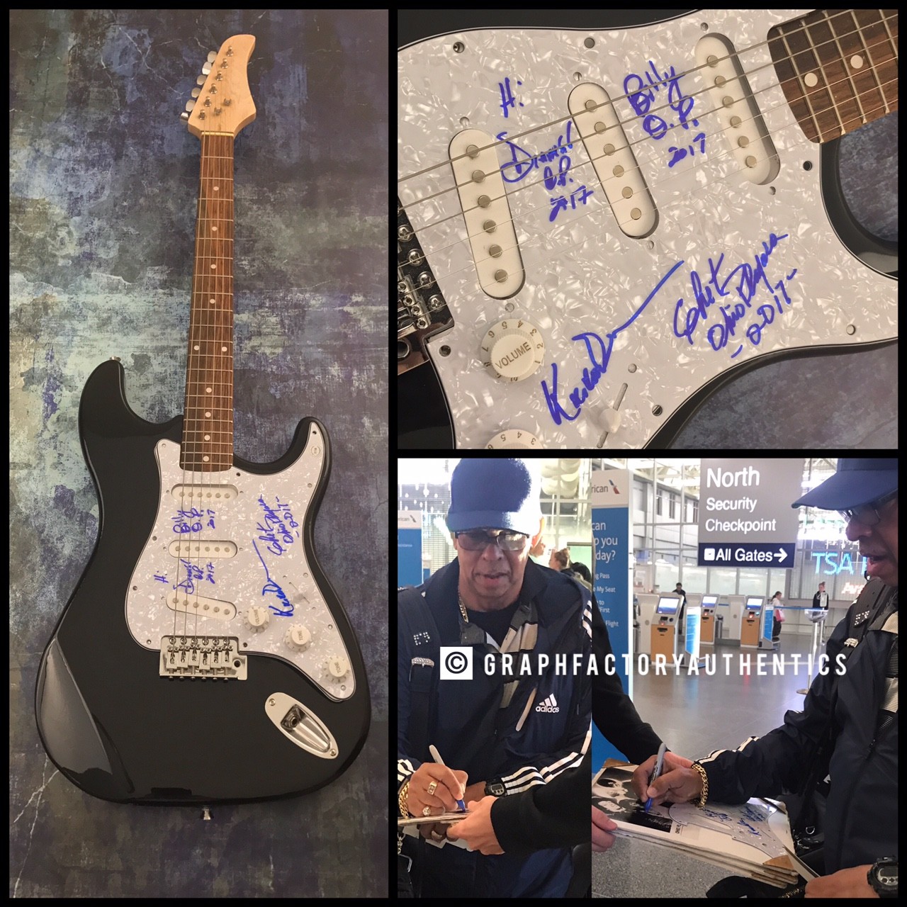 GFA Diamond Kuumba x4 Band * OHIO PLAYERS * Signed Electric Guitar AD3 COA