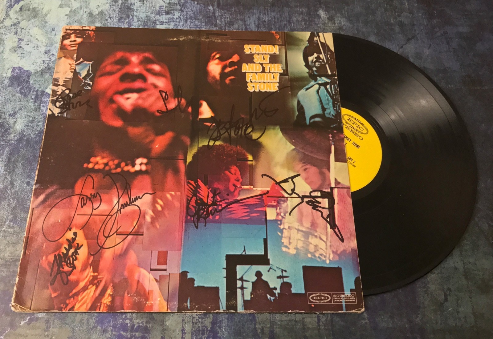 GFA Rare Band x7 * SLY AND THE FAMILY STONE * Signed Vinyl Record Album AD4 COA