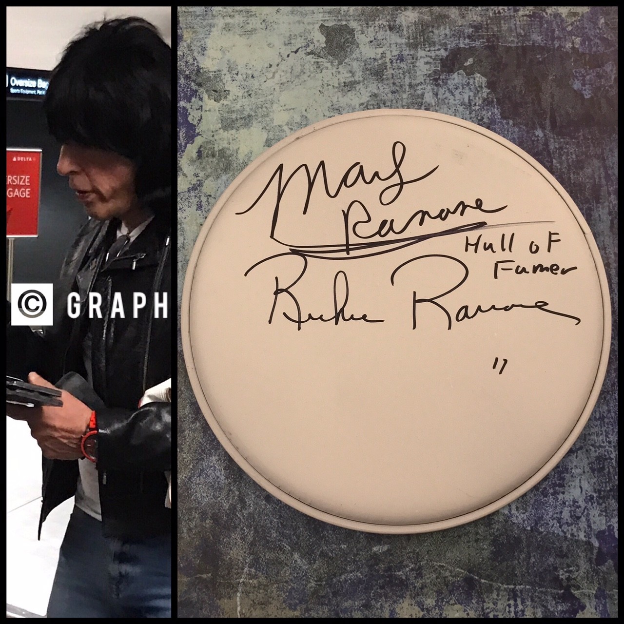 GFA Marky & Richie Ramone * THE RAMONES * Band Signed Drumhead PROOF AD1 COA
