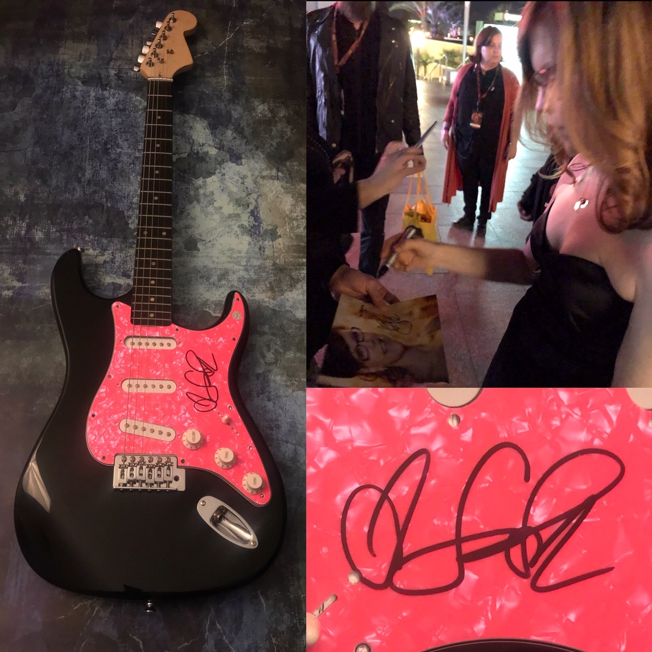 GFA Stay I Missed You * LISA LOEB * Signed Pink Electric Guitar PROOF COA