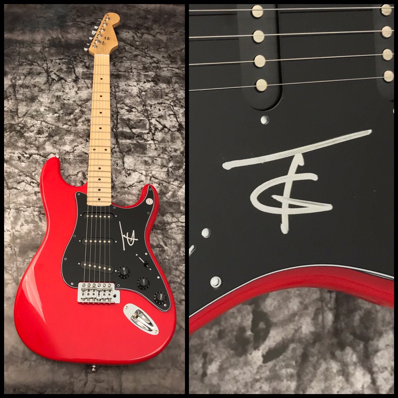 GFA L.A. Guns Rock Star * TRACII GUNS * Signed Autograph Red Electric Guitar COA