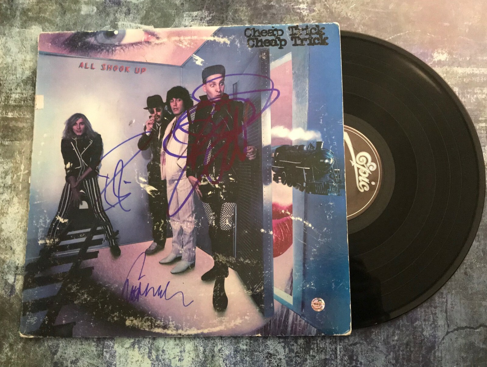 GFA Rick Nielsen Robin Zander x3 * CHEAP TRICK * Band Signed Record Album AD2COA