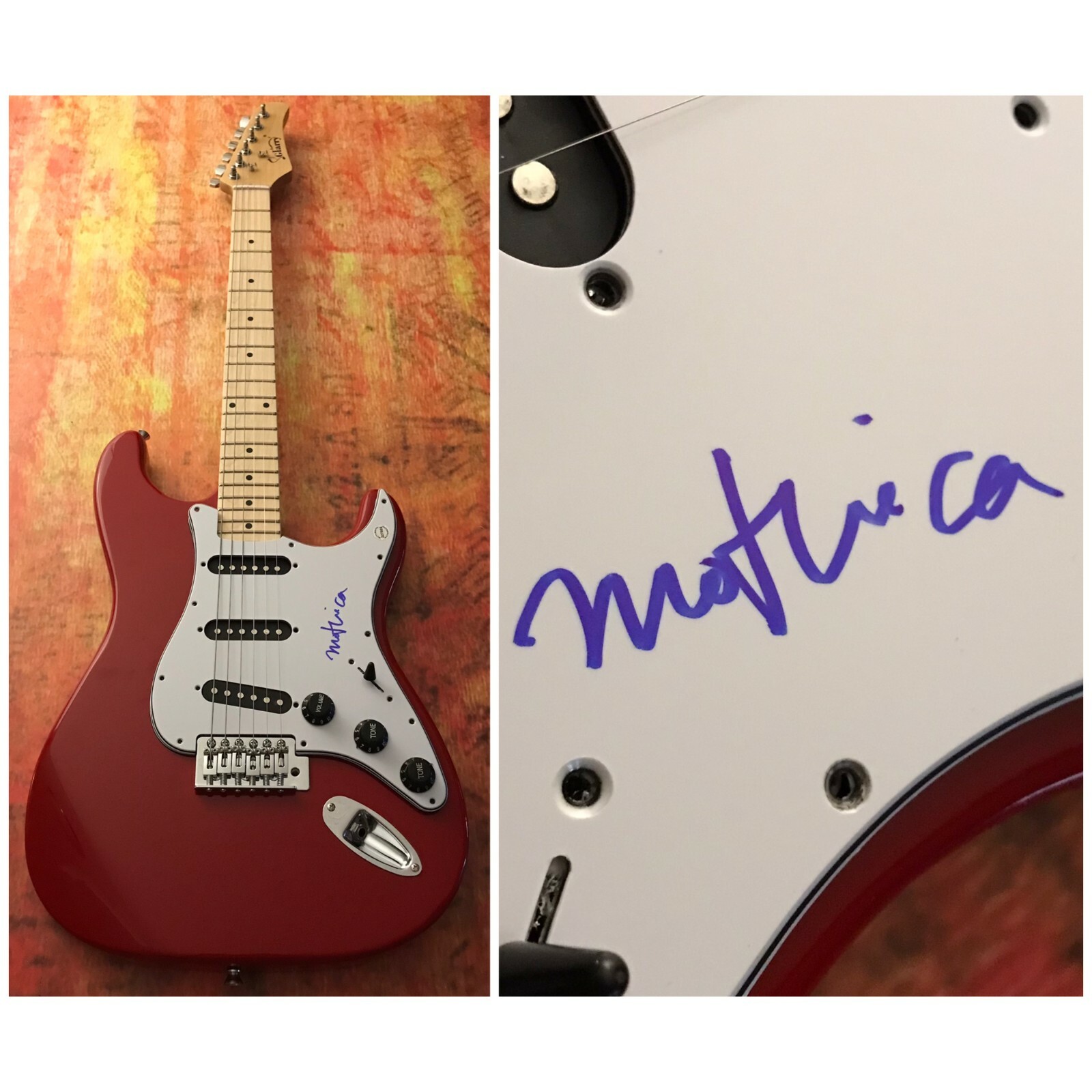 GFA Vices Blue Hour Clear Star * MOTHICA * Signed Electric Guitar PROOF M3 COA