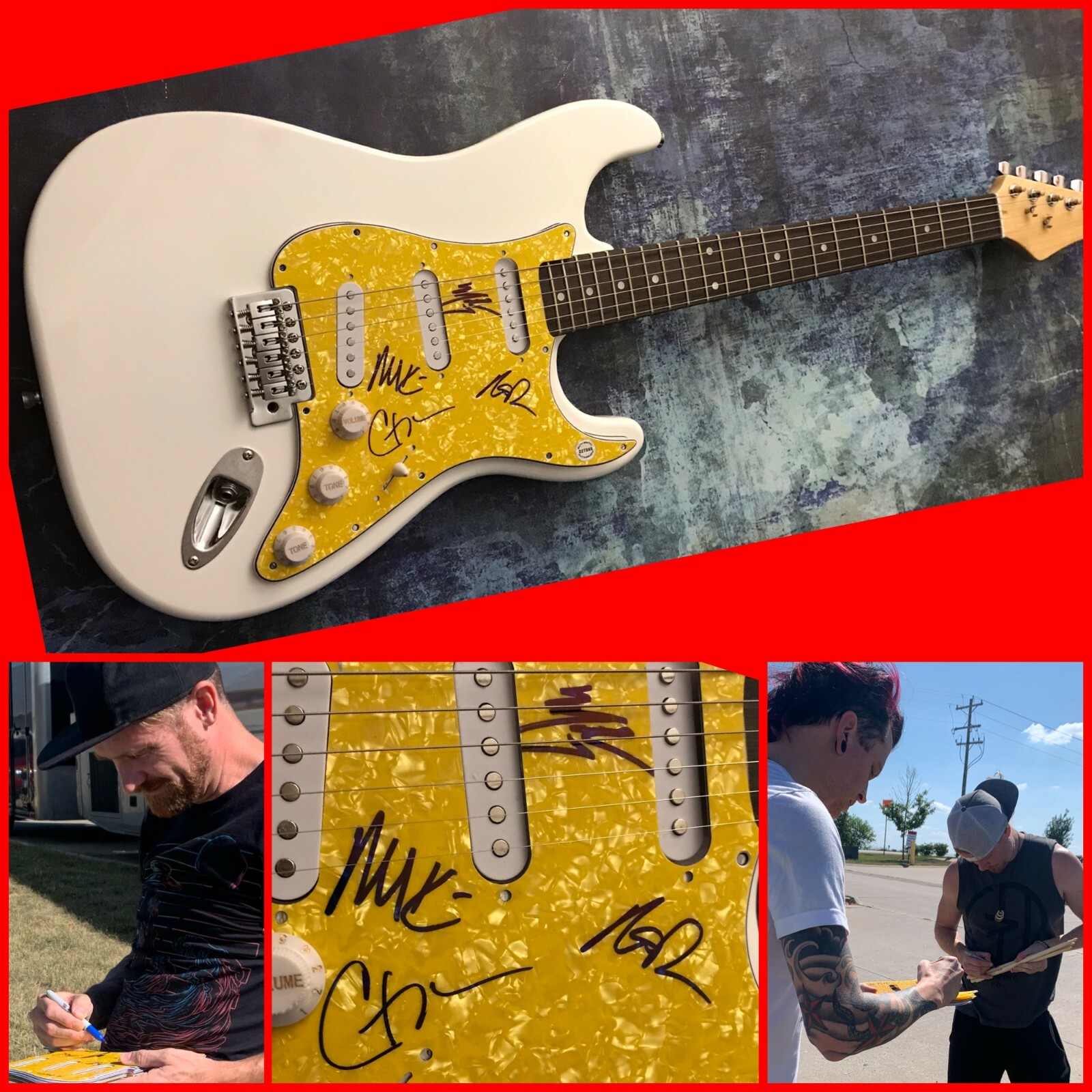 GFA Marshal Dutton x4 Band * HINDER * Signed Electric Guitar PROOF H4 COA