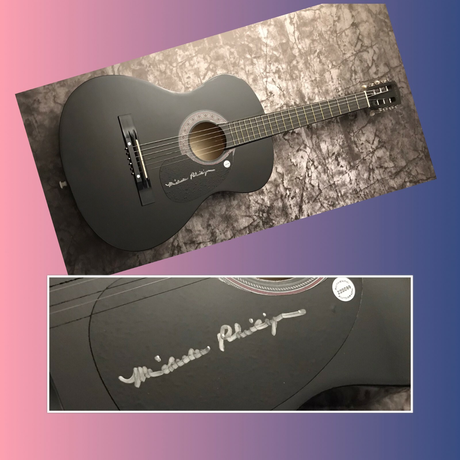 GFA The Mamas and the Papas * MICHELLE PHILLIPS * Signed Acoustic Guitar M5 COA